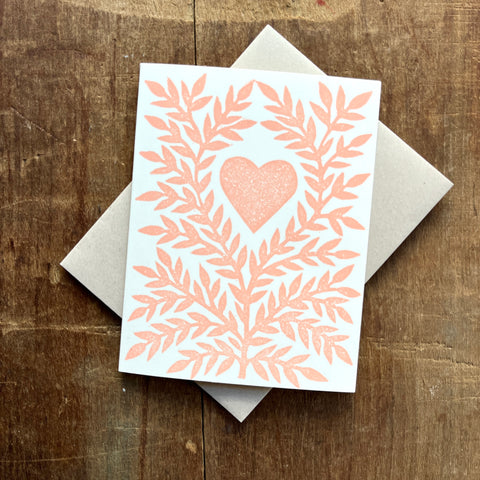 Heart Block Printed Greeting Card, KW126