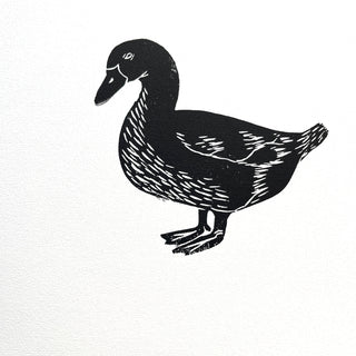 Hand Block Printed Duck Art Print - No. 5098