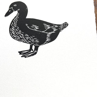 Hand Block Printed Duck Art Print - No. 5098