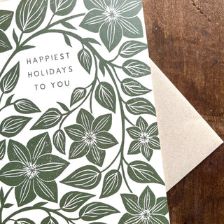 "Happiest Holidays To You," Offset Printed Card