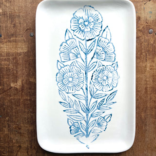 Block Printed Ceramic Tray - No. 6046