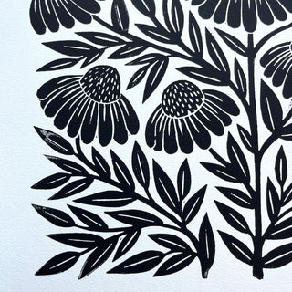 SECONDS: Hand Block Printed Echinacea Art Print - No. 3134
