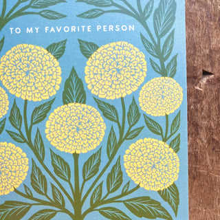 "To My Favorite Person," Offset Printed Card