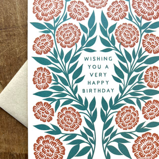"Wishing You A Very Happy Birthday," Offset Printed Card