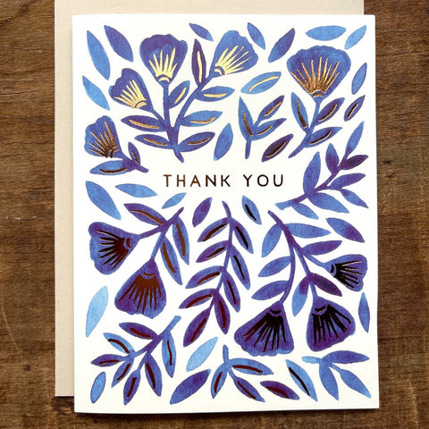 "Thank You," Foil Stamped Cards