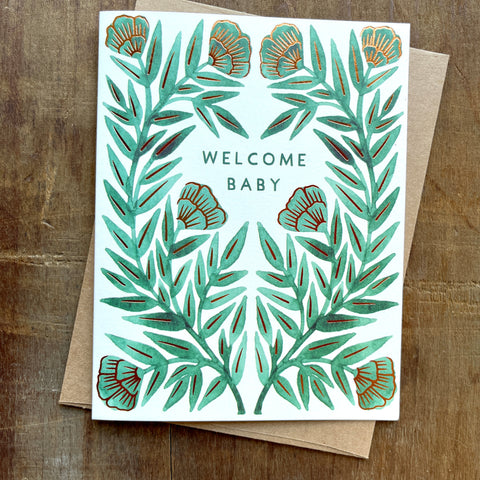 "Welcome Baby," Foil Stamped Cards