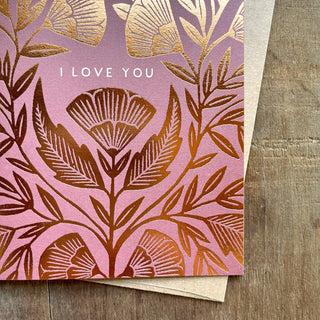 "I Love You," Foil Stamped Cards