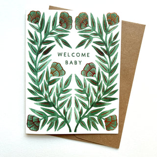 "Welcome Baby," Foil Stamped Cards
