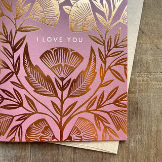 "I Love You," Foil Stamped Cards