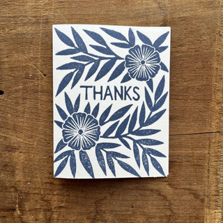 "Thanks," Block Printed Greeting Cards