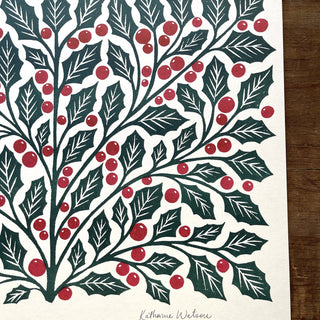 Holiday Garden Series: Holly Risograph Print, GRP-18