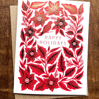"Happy Holidays," Foil Stamped Card