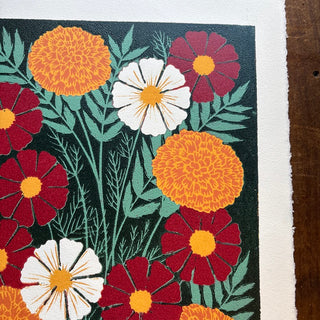 October Birth Month Flower Original Reduction Print - No. 3