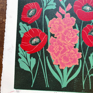 August Birth Month Flower Original Reduction Print - No. 5