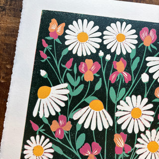 April Birth Month Flower Original Reduction Print - No. 5