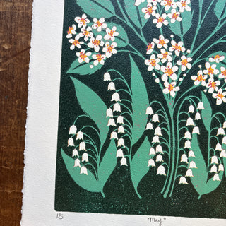 May Birth Month Flower Original Reduction Print - No. 1