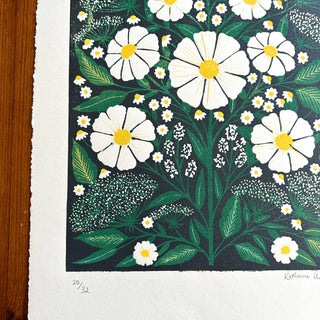 Hand Block Printed Cosmos Reduction Print, No. 20