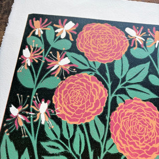 June Birth Month Flower Original Reduction Print - No. 10