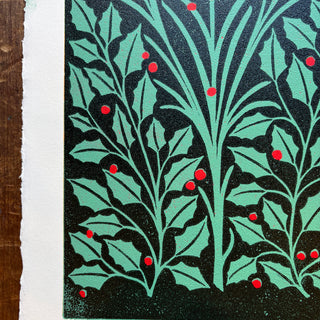December Birth Month Flower Original Reduction Print - No. 6