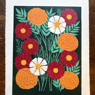 October Birth Month Flower Original Reduction Print - No. 2