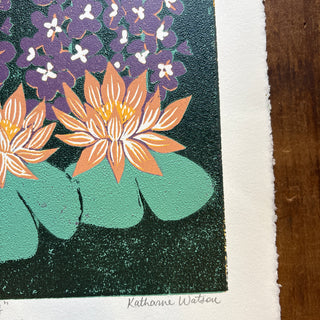 July Birth Month Flower Original Reduction Print - No. 4