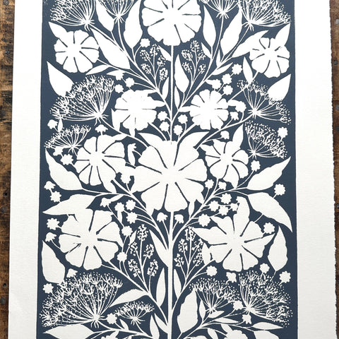 SECONDS: Hand Block Printed Large Art Print - No. 5038