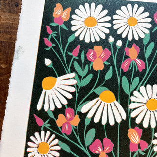 April Birth Month Flower Original Reduction Print - No. 3