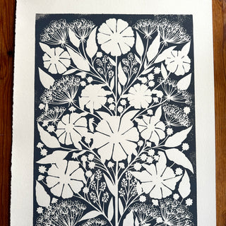 Hand Block Printed Large Art Print - No. 3065