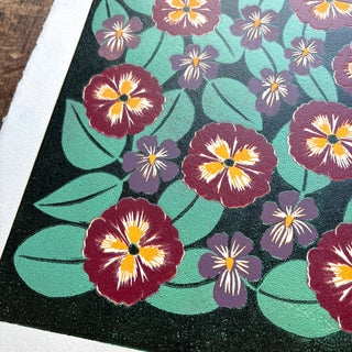 February Birth Month Flower Original Reduction Print - No. 3