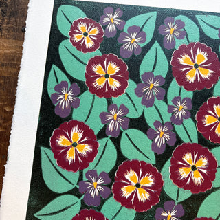 February Birth Month Flower Original Reduction Print - No. 5