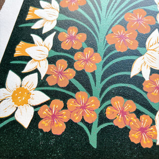 March Birth Month Flower Original Reduction Print - No. 4