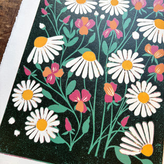 April Birth Month Flower Original Reduction Print - No. 4