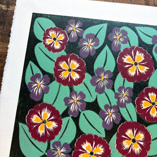 February Birth Month Flower Original Reduction Print - No. 5