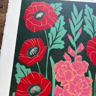 August Birth Month Flower Original Reduction Print - No. 1