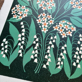 May Birth Month Flower Original Reduction Print - No. 4