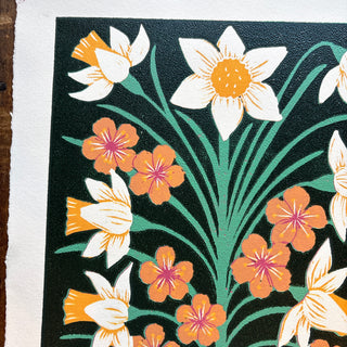 March Birth Month Flower Original Reduction Print - No. 3
