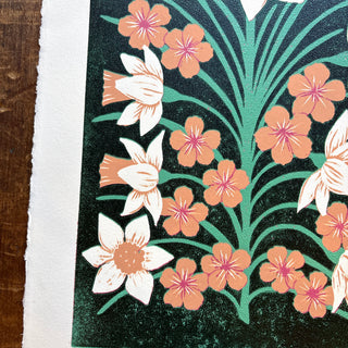 March II Birth Month Flower Original Reduction Print - No. 2