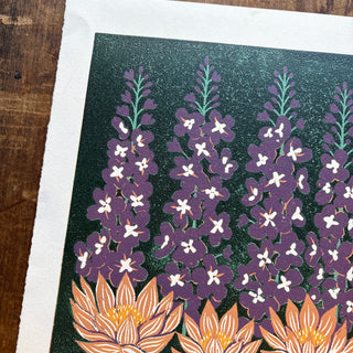 July Birth Month Flower Original Reduction Print - No. 1
