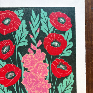 August Birth Month Flower Original Reduction Print - No. 5