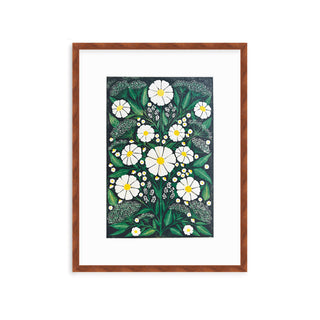 Framed Hand Block Printed Cosmos Reduction Print, No. 31