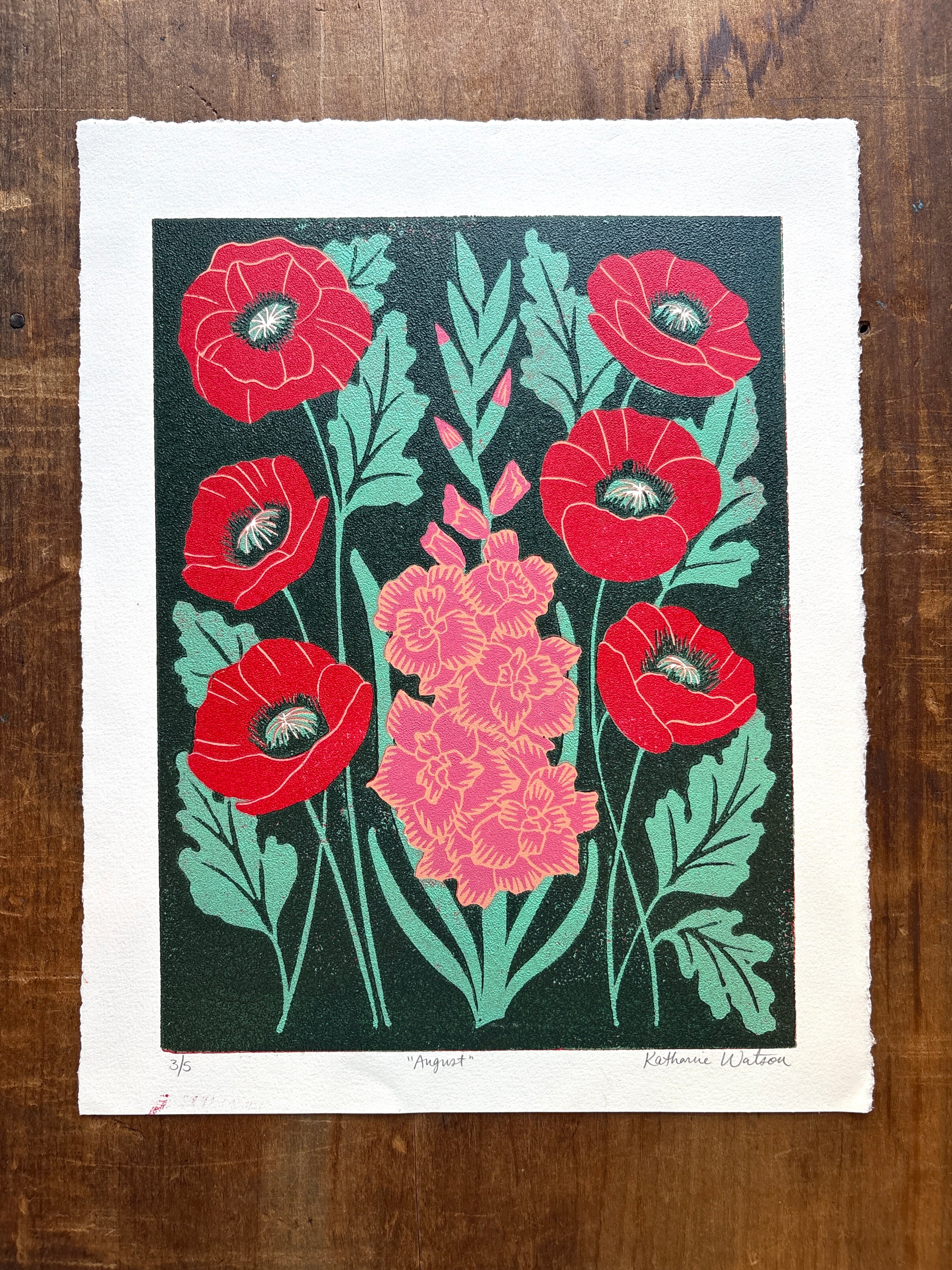 d*3様 r-906　サイン入り　Ci flower MASTERPIECE C August Birth Month Flower Original Reduction Print - No. 3