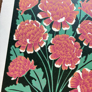 November Birth Month Flower Original Reduction Print - No. 1