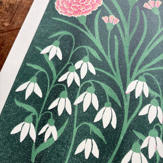 Birth Month Flowers Risograph Print: January