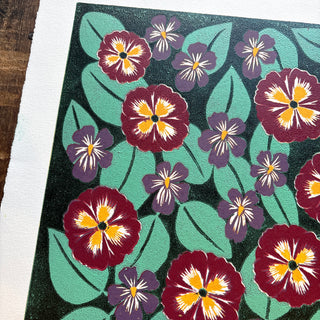 February Birth Month Flower Original Reduction Print - No. 2