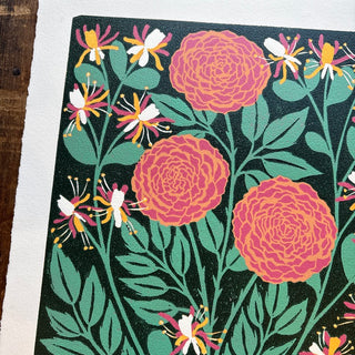 June Birth Month Flower Original Reduction Print - No. 5