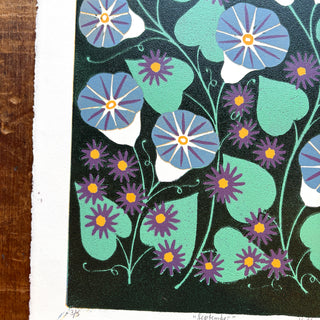 September Birth Month Flower Original Reduction Print - No. 3