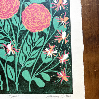 June Birth Month Flower Original Reduction Print - No. 11