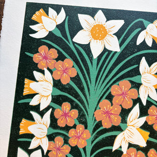March Birth Month Flower Original Reduction Print - No. 2