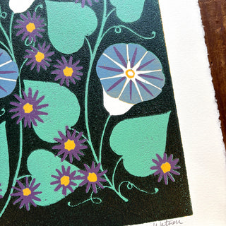 September Birth Month Flower Original Reduction Print - No. 2