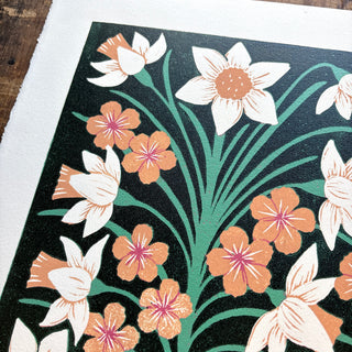 March II Birth Month Flower Original Reduction Print - No. 5